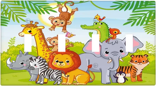 Miniatura 54 de Arctic Animals - Placa de interruptor de luz de 1 banda, lindo sello de dibujos animados, pingüino, oso polar, placa de pared individual basculante
