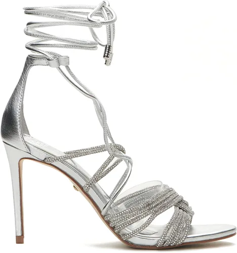 Miniatura 9 de Vince Camuto Aimery - Sandalias de vestir con tacón envolvente para mujer, Transparente plateado
