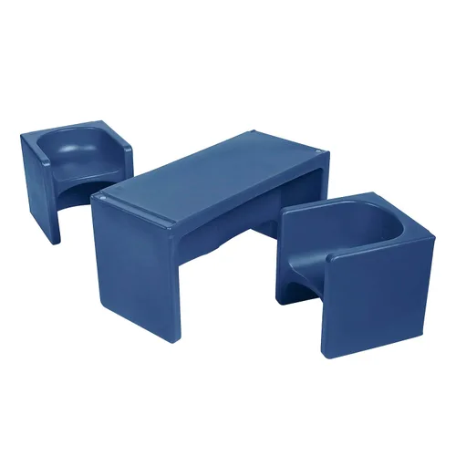 Miniatura 23 de ECR4Kids juego de mesa Tri-Me y silla Cube, muebles multiusos, verde Hunter, 3 piezas Verde cazador