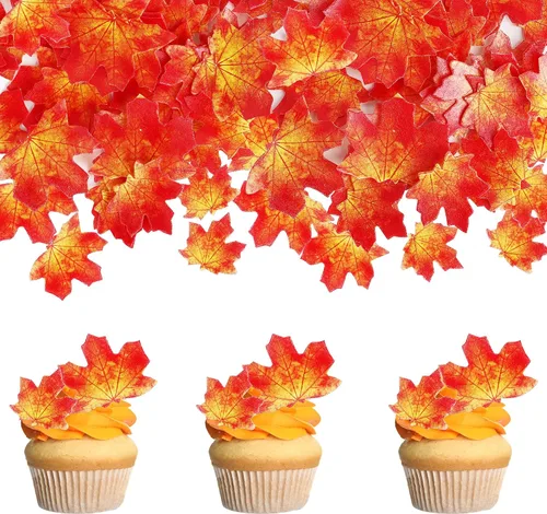 Miniatura 12 de Rsstarxi Paquete de 24 adornos para cupcakes con purpurina con purpurina para dar gracias, decoración de pasteles para el día de Acción de Gracias