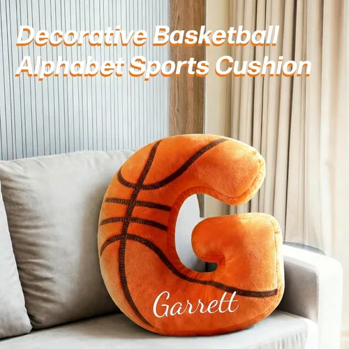 Miniatura 2 de Almohada personalizada de baloncesto con nombre, almohada de baloncesto personalizada con monograma, cojín deportivo para niños, fanáticos