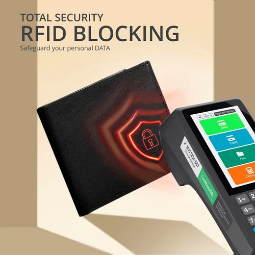 Miniatura 63 de Carteras RFID delgadas para hombres - Cartera de bolsillo frontal de piel genuina