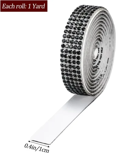 Miniatura 3 de Cinta de diamantes de imitación brillantes de 0.4 pulgadas para manualidades, tiras de cristal autoadhesivas, calcomanías de diamantes de imitación