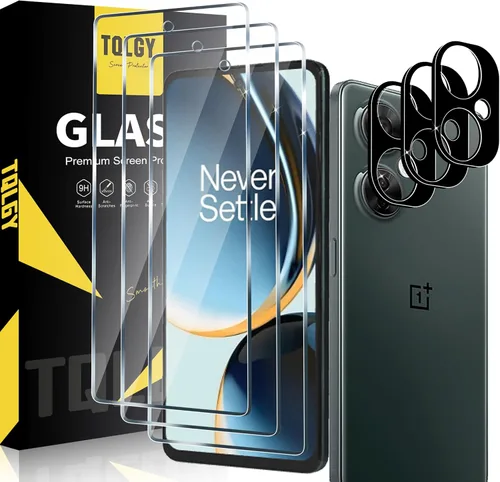 Paquete de 3 protectores de pantalla para OnePlus Nord N30 5G con 3 protectores de lente de cámara, vidrio templado Ultra HD, dureza 9H,