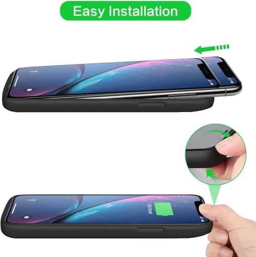 Miniatura 7 de Funda de batería para iPhone XR, funda de carga portátil de 6800 mAh para iPhone XR, batería externa recargable, batería externa, funda protectora