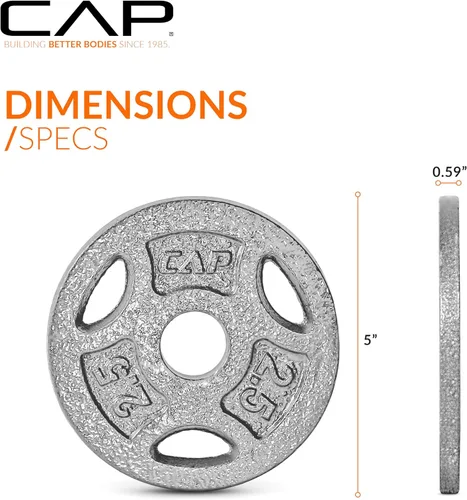 Miniatura 4 de CAP Barbell Placas de peso de agarre estándar de 1 pulgada Gris