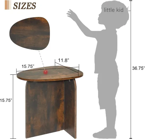 Miniatura 3 de AWASEN Mesa auxiliar, pequeña mesa auxiliar triangular para sala de estar, mesa decorativa moderna con mesa única, mini mesita de noche para Marrón