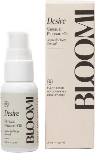 Bloomi Desire Aceite corporal, 0.9 onzas, aceite de masaje ligero sin fragancia para relajación, cuidado de la piel calmante y terapia hidratante,
