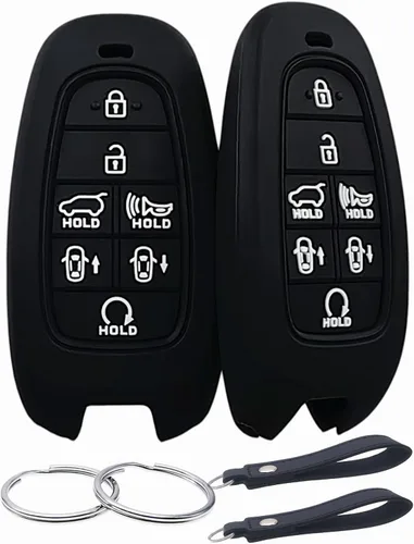 REPROTECTING Funda de goma de silicona para llavero compatible con 7 botones 2019-2023 Hyundai Sonata Nexo 2022 Hyundai Tucson 2023 Palisade Santa