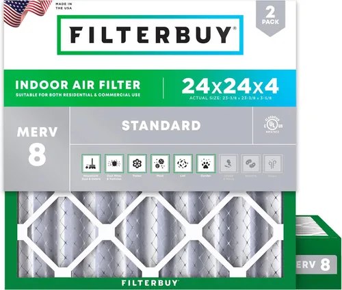 Miniatura 78 de Filterbuy Filtro de aire MERV 8 de 8 x 14 x 1 pulgadas para defensa contra el polvo y las alergias (paquete de 2), filtros electrostáticos plisados