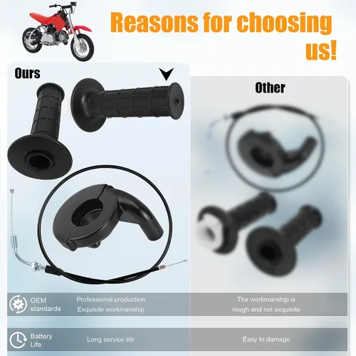 Miniatura 5 de Juego de cables de agarre con mango de acelerador giratorio para Pit Dirt Mini Pocket de 4 tiempos, bicicleta, Quad ATV 50cc 60cc 66cc 90cc 110cc
