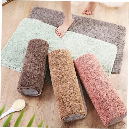 Miniatura 6 de Alfombras de baño de terciopelo verde pastel alfombra antideslizante resistencia absorbente secado rápido lavable a máquina