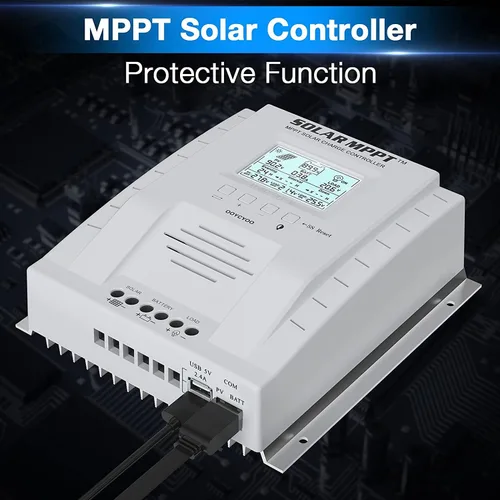 Miniatura 5 de Controlador de carga MPPT 60 amperios, regulador de carga de panel solar 12V 24V Auto 60A, entrada máxima 100V con pantalla LCD para batería