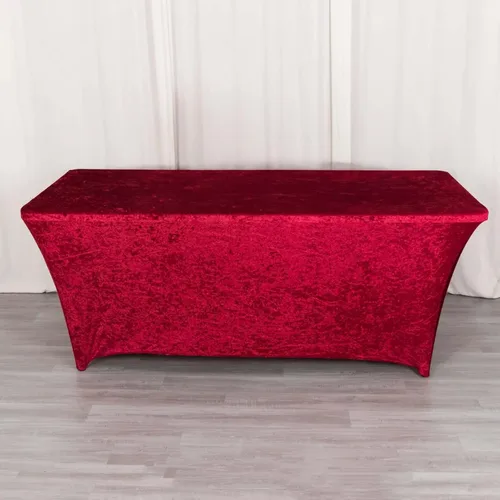 Miniatura 11 de Efavormart Cubierta de Mesa Rectangular Ajustada Elástica de Terciopelo Aplastado Beige de 6 pies