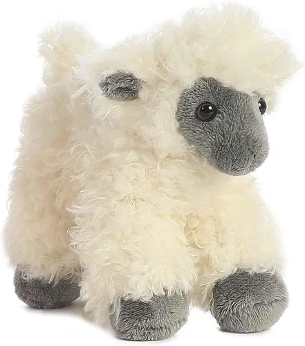 Miniatura 5 de Aurora® - Adorable Mini Flopsie™ oveja de cara negra de peluche - Animal de peluche, facilidad para jugar, compañero eterno - Blanco, 8 pulgadas