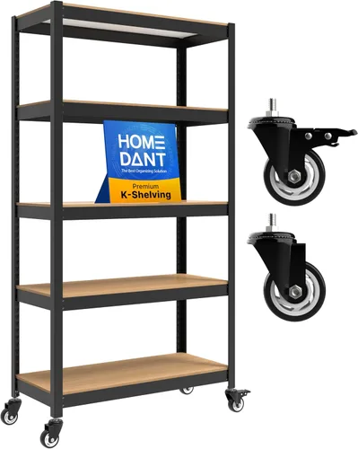 Miniatura 25 de HOMEDANT House Carrito Rodante de Metal de 24.4" con 5 Niveles, Estantería con Rodajas de Servicio Pesado Laminadas, Unidad de Estantería