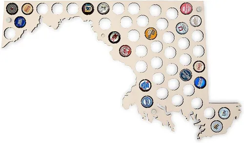 Miniatura 23 de Torched Mapa de tapa de cerveza de Virginia Occidental, soporte de tapa de cerveza de los Estados Unidos, decoración de pared, regalo para amantes