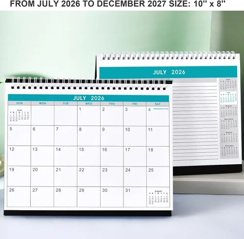 Miniatura 2 de Calendario de escritorio 2026-2027 – Calendario de escritorio de julio de 2026 a diciembre de 2027, calendario de 10 x 8.3 pulgadas, calendario