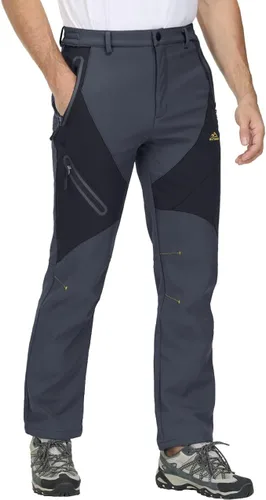 Miniatura 2 de MAGCOMSEN Men's Winter Pants Snow Pants Fleece Lined Water Resistant 4 Zip Pockets Skiing Pants