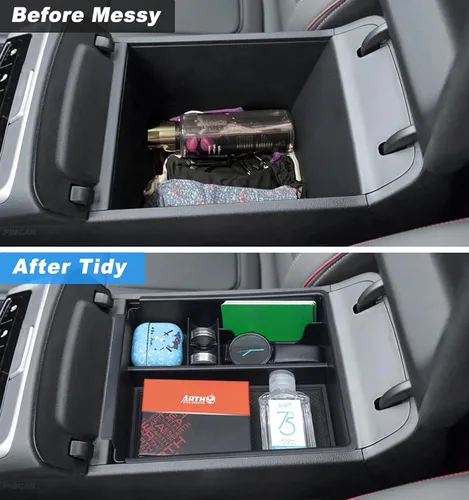 Miniatura 4 de PIMCAR Bandeja organizadora de consola central para Hyundai Tucson Limited e Hybrid SEL 2022-2024, inserto de reposabrazos de material ABS, caja