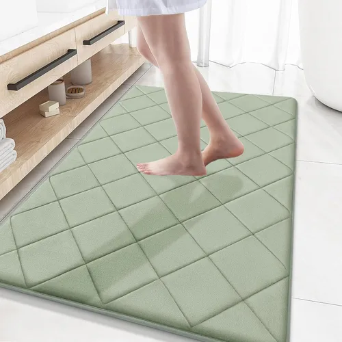 Miniatura 133 de OLANLY Tapete de baño de espuma viscoelástica de 24 x 16 pulgadas, ultra suave y absorbente, lavable a máquina, cómodo tapete de baño para suelo
