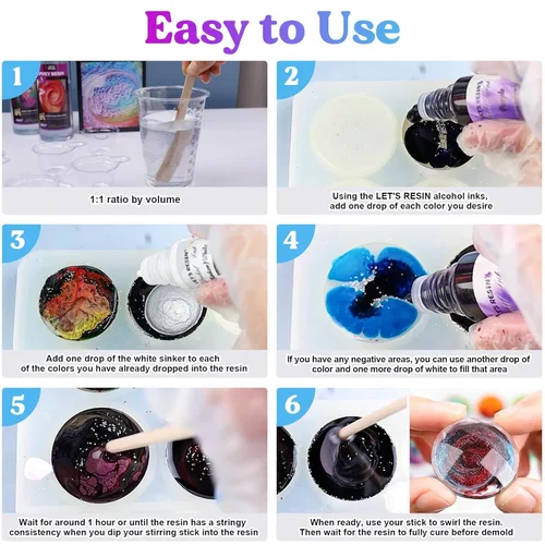 Miniatura 3 de LET'S RESIN Resina Epoxi Sin Burbujas, Kit de Resina Cristalina Transparente de 23oz para Manualidades, Joyería, Arte, Fundición, Kit de Arte DIY