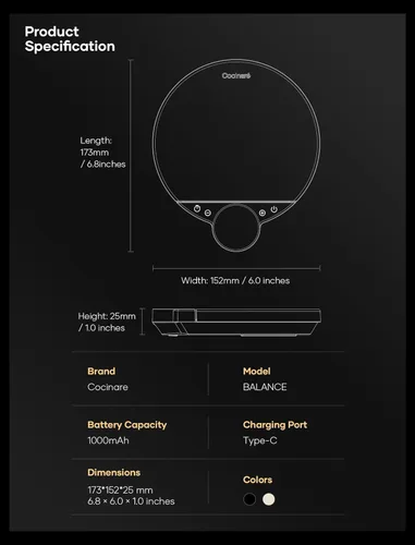 Miniatura 9 de Cocinare Balanza digital de café, control de precisión con tres modos: asistencia de preparación, pesaje, competencia, báscula digital de cocina