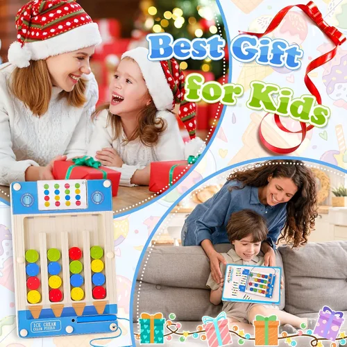Miniatura 4 de Juguetes Montessori de madera sensorial para autismo: regalos de cumpleaños para niñas y niños de 4, 5, 6 años Juguetes para niños y niñas