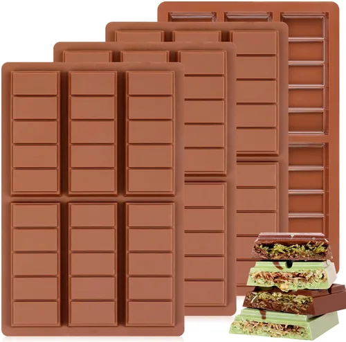 Miniatura 11 de Molde de barra de chocolate – Moldes antiadherentes para chocolate, molde profundo de silicona de grado alimenticio para pistacho de Dubai, dulces