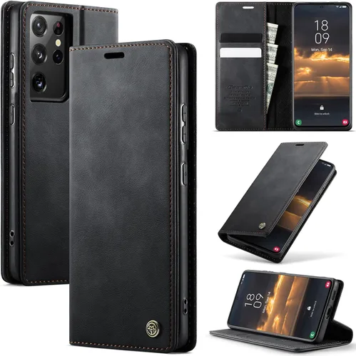 Miniatura 90 de Funda tipo cartera para iPhone 13 de piel tipo cartera con tarjetero y función atril, cierre magnético, bloqueo RFID, TPU a prueba de golpes