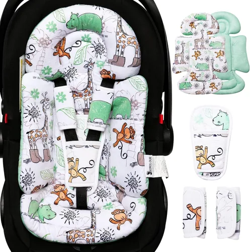 Miniatura 9 de BOMOLOUR Inserto de Asiento de Coche para Bebés con Cojín Removible para Recién Nacido, Inserto Reversible para Asiento de Coche con Soporte