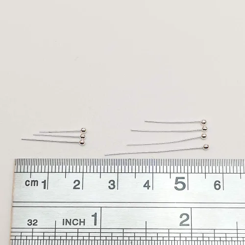 Miniatura 3 de Chenkou Craft 700 pines de cabeza de bola de latón de tamaño mixto surtidos para fabricación de joyas (plata, mezcla)
