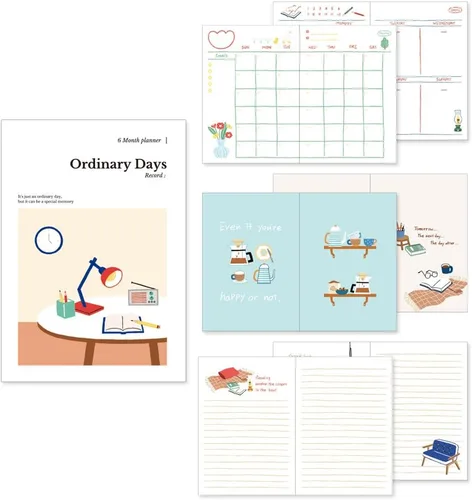 Miniatura 59 de Monolike Ordinary Days Diary Planificador de 6 Meses, Green day - Planificador Académico, Planificador Semanal y Mensual, Organizador