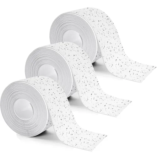 Miniatura 11 de 3 rollos de 10.5 pies de cinta de calafateo para inodoro, tira autoadhesiva de calafateado para sellado de baño, despegar y pegar, tira de calafateo