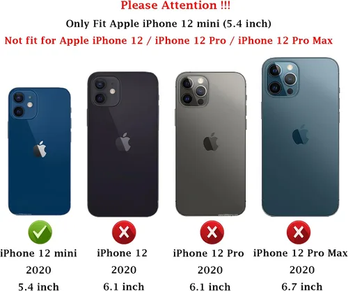 Miniatura 2 de Funda para iPhone 12 Mini con cubierta para lente de cámara, protector de pantalla HD, doble capa de protección contra caídas de grado militar