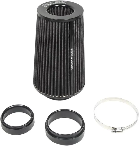 Miniatura 28 de Filtro de aire universal de alto flujo de 6 pulgadas y 5.984 in, entrada de aire frío de cono reutilizable, alto rendimiento, lavable, kit de aire