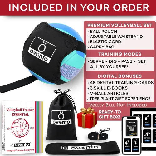 Miniatura 2 de OVANTO Volleyball Training Equipment Aid – Adjustable Practice Volleyball Kit