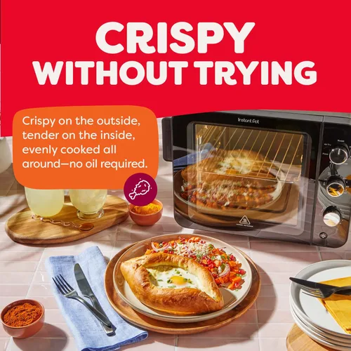 Miniatura 9 de Instant Pot No requiere precalentamiento* Horno tostador con freidora de aire de 4 rebanadas con tecnología InstantHeat, 7 en 1, freír al aire