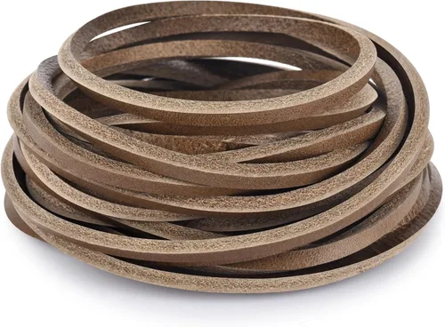 Miniatura 12 de TeeLiy 3 mm Cordón plano de tira de cuero genuino de 3 mm de ancho, cuero de grano completo de piel de vacuno, cordones de encaje, trenzado Atlantis
