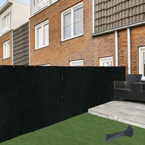 Miniatura 11 de ASTEROUTDOOR - Pantalla de privacidad para balcón y valla de 6 x 50 pies, 90% de clasificación de sombra, tela de polietileno negro de 6.00 oz/m²