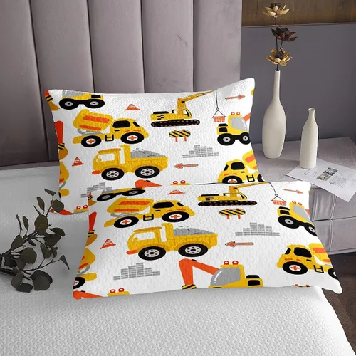 Miniatura 3 de Feelyou Colcha acolchada de diseño de dibujos animados para niños, equipamiento para niños, camiones, juego de colcha transpirable, diseño