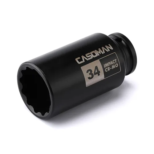 Miniatura 37 de CASOMAN Enchufe de impacto de 6 PT de 1/2" x 1.378 in de profundidad, CR-MO, 1/2 pulgada de transmisión de 6 puntos para una fácil extracción