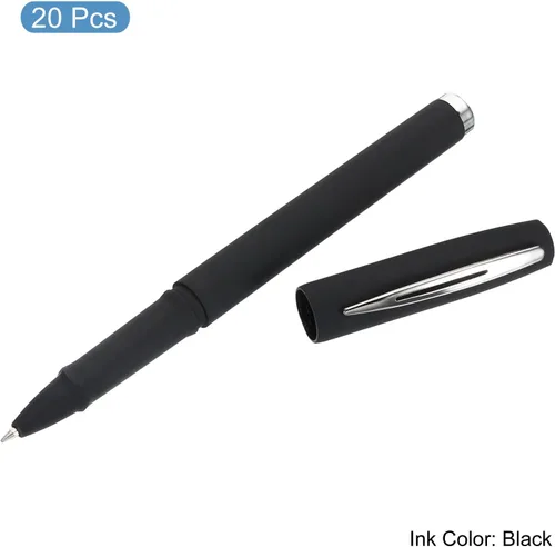Miniatura 3 de PATIKIL Bolígrafos de gel de tinta negra, paquete de 20 bolígrafos de punta fina de 0.020 in, suministros de oficina de escritura suave con tapa
