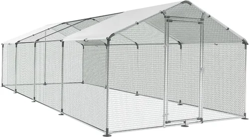 Miniatura 16 de Mejora de Gallinero Grande de Metal Betterhood con Malla de Alambre de Soporte Triple, Corral para Pollos con Cubierta Resistente al Agua y Anti-UV