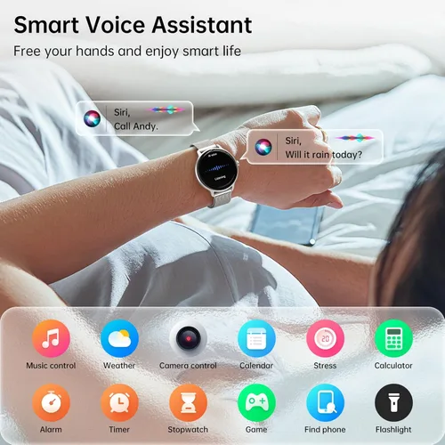 Miniatura 7 de Reloj inteligente para mujer, pantalla AMOLED de 1.27 pulgadas con respuesta/llamada para iPhone/Android/Samsung, rastreador de actividad física