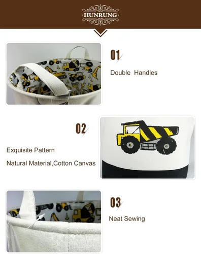 Miniatura 5 de Cesta grande para ropa sucia, organizador de dibujos animados para guardería, juguetes, lavandería, ropa para niños, cestas de regalo (ingeniería)