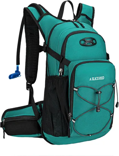 Mochila de hidratación, mochila de agua para senderismo con vejiga de agua de 3 L, paquete de hidratación aislada, ligera, hidropack ideal para Verde