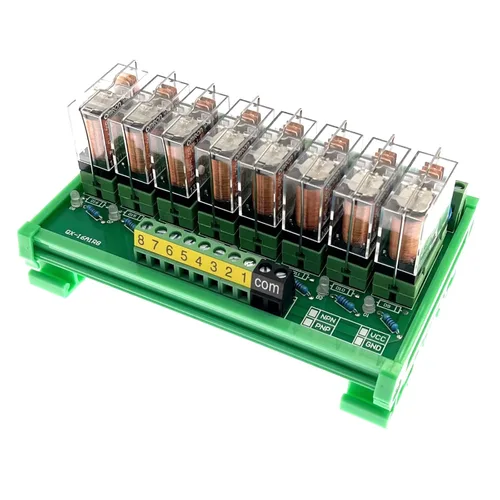 Miniatura 10 de Módulo de interfaz de relé de montaje en carril de 16 canales AC/DC 24V Relé de potencia enchufable PNP NPN SPDT 16A, G2R-1-E