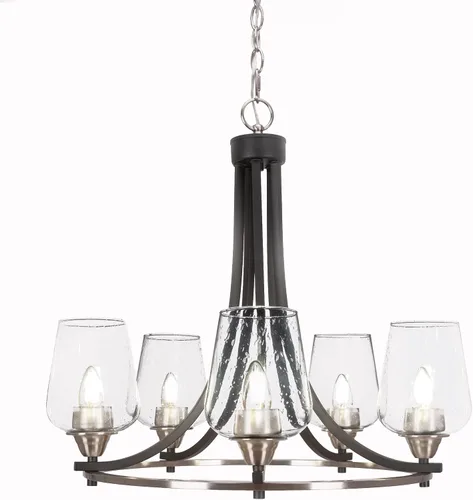 Miniatura 94 de Toltec Lighting Paramount 3405-BN-3001 - Lámpara de araña (5 luces, níquel cepillado)