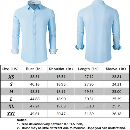 Miniatura 6 de MUSE FATH Camisa de vestir para hombre, casual, de ajuste regular, manga larga